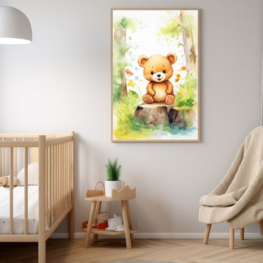 Teddy Bear Watercolor Painting